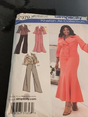 Simplicity Pattern 2979 Women's Plus Sz 26W-32W Jacket Pants Skirt New Uncut